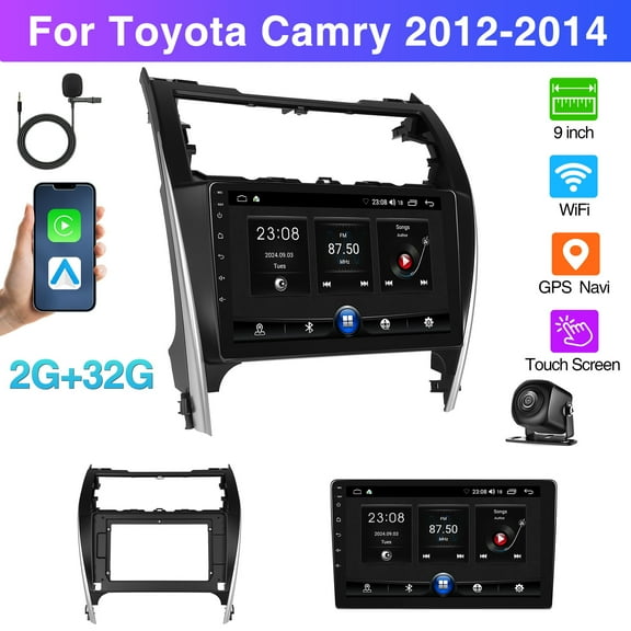 Woudy Car Radio Stereo for Toyota Camry 2012-2014 Toyota Camry, 10.1" Android Car Radio Touch Screen GPS Bluetooth WiFi FM Radio Mirror Link Backup Camera