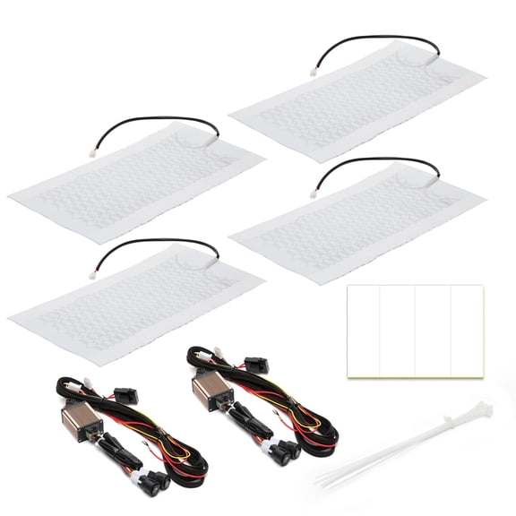 Woudy Car Seat Heater Kit 12V 100W Carbon Fiber Heating Pads 3-level Switch Fit 2 Seat