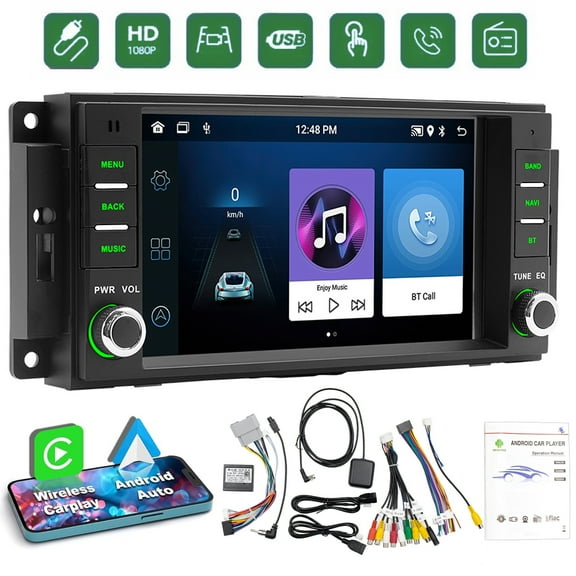 Woudy Car Stereo Radio for Jeep Wrangler 2007-2017 Android 13 Apple Carplay GPS WIFI