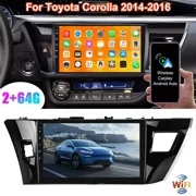 Woudy Car Stereo Radio with Apple CarPlay Android 15 GPS Navigation Replacement for Toyota Corolla 2014-2016