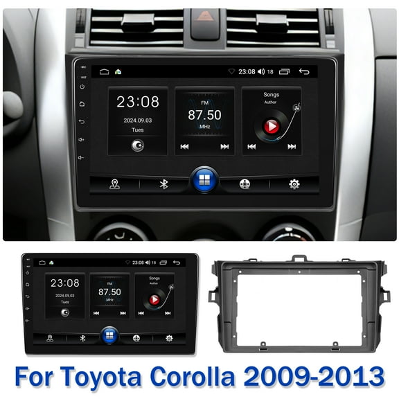 Woudy Car Stereo for Toyota Corolla 2009-2013, Radio Compatible with Wireless Apple Carplay 9" Touch Screen in-Dash GPS Navigation Bluetooth WiFi Mirror Link 2+32G