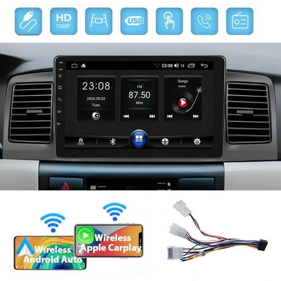 Woudy Car Stereo for Toyota Corolla 2003-2008, Car Stereo Radio with Bluetooth Navigation Touchscreen, Android Carplay GPS FM Multimedia Player