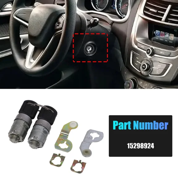 Woudy Door Lock Cylinder Set with Keys and Clips US for Chevy Silverado Tahoe 2001-2006