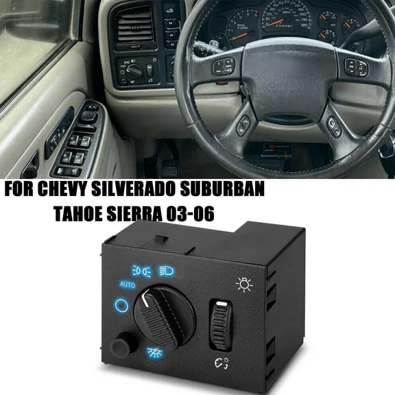 Woudy Headlight Dimmer Switch, 14-Pin, for Chevy Silverado GMC Sierra Yukon 2003-2007, Replace 19381535