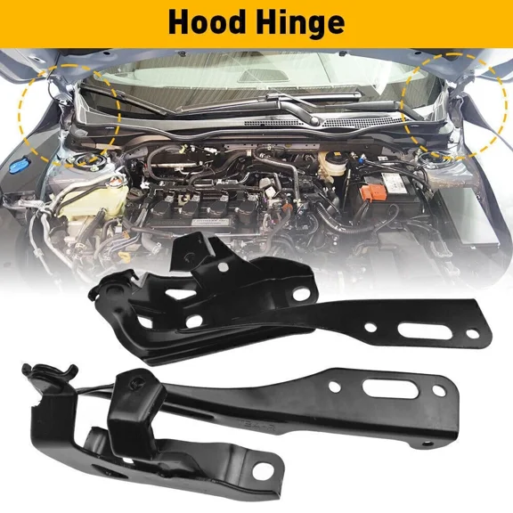 Woudy Hood Hinge Set, Driver and Passenger Side Front Hood Hinge Pair, for Honda Civic 2016-2021, 60120TBAA00ZZ