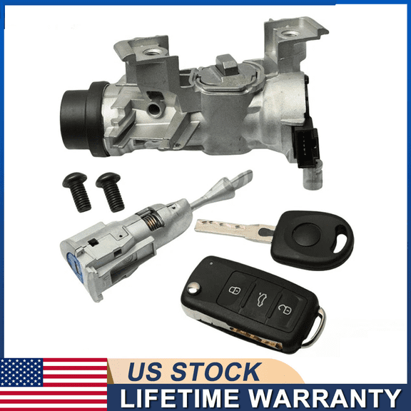Woudy Ignition Switch Door Lock Cylinder for VW Jetta 2006-2018 W/Remote Key