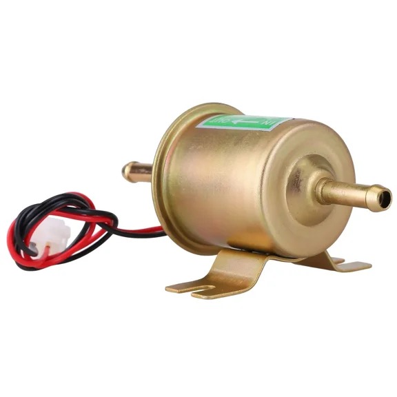 Woudy Inline Fuel Pump, 12V Electric Transfer Low Pressure Gas Diesel Fuel Pump, Universal Fit for 12V Vehicles, Boats, Lawnmowers, and Generators, HEP-02A