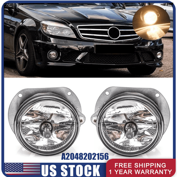 Woudy L&R Front Fog Light Lamp with bulbs for Mercedes C300 C350 C63 AMG W204 R230 W164