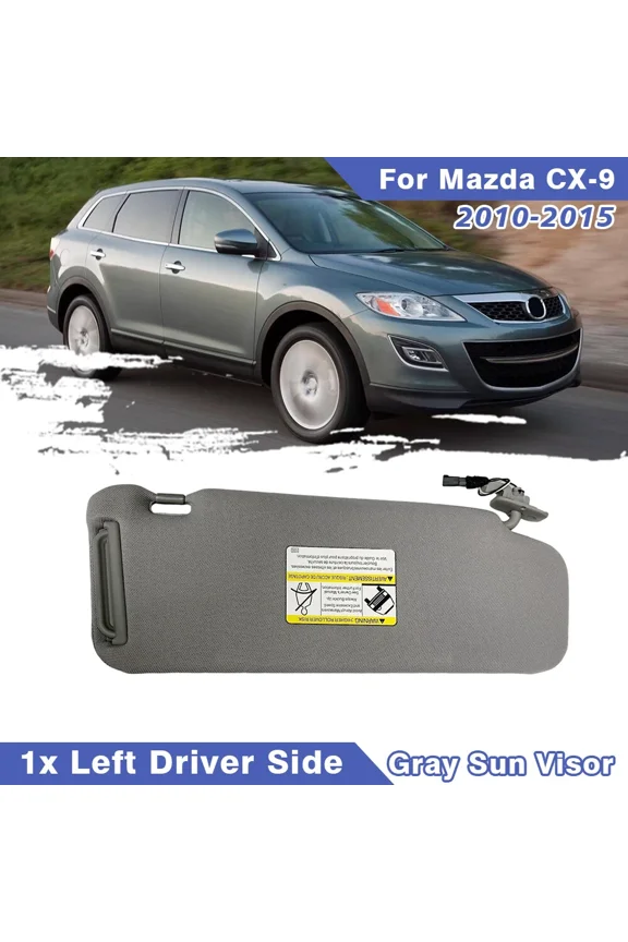 Left Driver Side Gray Sun Visor with Lights for Mazda CX-9 2010-2015 TDY1-69-320