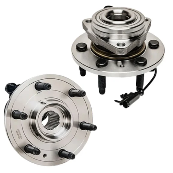 Woudy Pair Front Wheel Bearing Hub, 6 Lug with ABS Sensor, for Chevy Silverado GMC Sierra 1500 Tahoe Suburban Avalanche 4x4 4WD 2007-2014, 515096