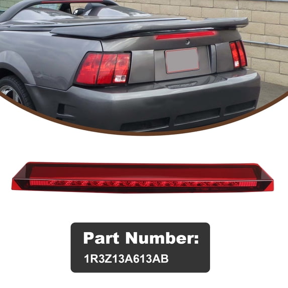 Woudy Red 3rd Third Brake Light Fits for 1999-2004 Ford Mustang LED Stop Trunk Lamp