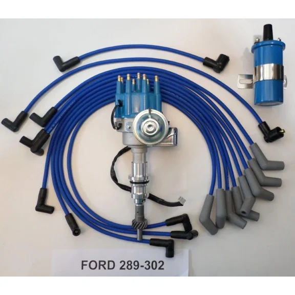 Woudy Small HEI Distributor with 45,000V Coil and 8mm Spark Plug Wires, for Small Block Ford 289 302