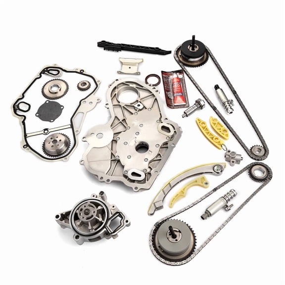 Woudy Timing Chain Kit with VCT Solenoid Actuator Gears, Oil Pump and Water Pump, for GM Ecotec 2.0L 2.4L Engines 2006-2016, Replace 12608580