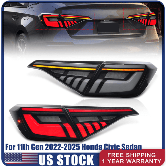 Woudy V2 Demon Eye Tail Lights for 11th Gen 2022-2025 Honda Civic Sedan Dynamic Signal