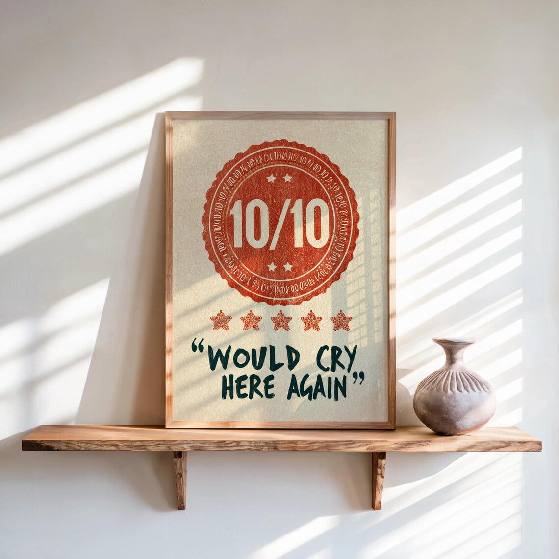 Would Cry Here Again Review Wall Art Print, Typography Art, Trendy ...