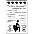 thumbnail image 1 of Would Poop Here Again - Funny Five Star Rating Bathroom Sign Decor - Indoor Outhouse Bathroom Door Wall Art 8 x 12 Inch (221), 1 of 4
