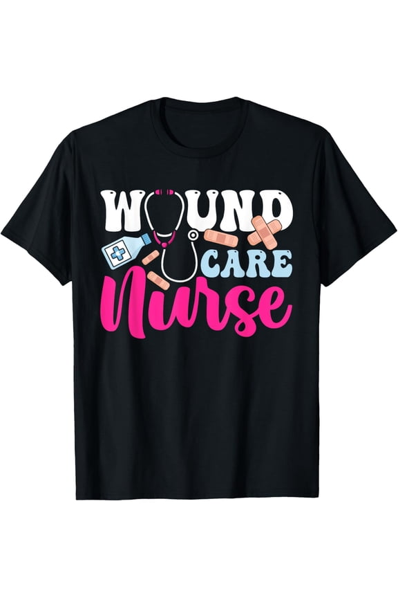 Wound Care Nurse WOCN Certified Registered Nurse T-Shirt, Small, Black men and women can wear, black, white, gifts