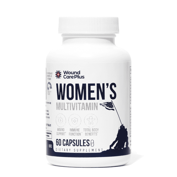 Wound Care Plus Women's Multivitamin – Complete Vitamin & Mineral Complex with Vitamins A, B, C, D, E, Zinc – Supports Immune Health, Skin Wellness & Energy – 60 Capsules – Non-GMO, Gluten-Free