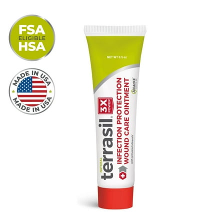 Wound Care Ointment by Terrasil - All-Natural Activated Minerals Cream for Fast Healing of Wounds, Burns, Sores, Ulcers, 3X Faster (14gm Tube)