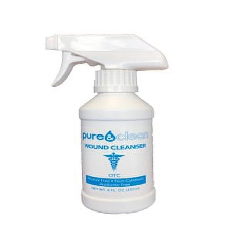 Wound Cleanser Pure & Clean 8 oz. Pump Bottle Hypochlorous Acid Solution