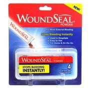 WoundSeal Topical Powder for Minor External Bleeding, Stops Bleeding Instantly, Easy-Pour Tube Applicator, 4 Count