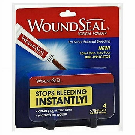 Wound Seal Safe & Effective Bleeding Tube Applicator Powder, 4Ct, 5-Pack