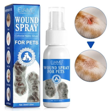 Wound Spray for Pet with Colloidal Silver and Aloe,30ml Wounds and Skin Care for Dogs & Cats, Helps with Rashes, Hot Spots, Scratching, Itch, Skin Irritation, Bites & Burns