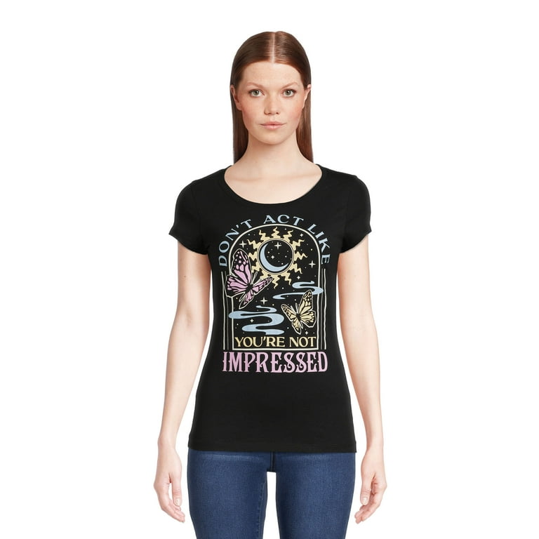 Wound Up Juniors Impressed Short Sleeve T-Shirt - Walmart.com