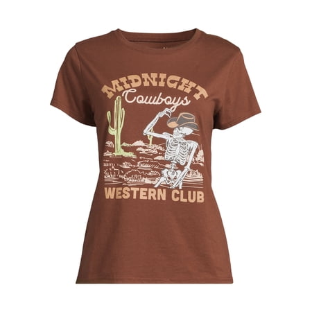 Wound Up Juniors Midnight Cowboys Club Graphic Print T-Shirt, Sizes XS-XXXL