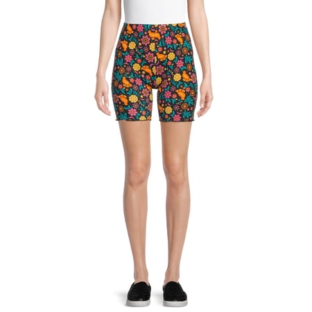 Wound Up Women’s Juniors Flower Graphic Print Shorts