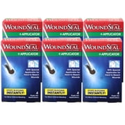 WoundSeal Topical Powder + Applicator for Minor External Bleeding, 4 Single Use Applications - 6 Pack