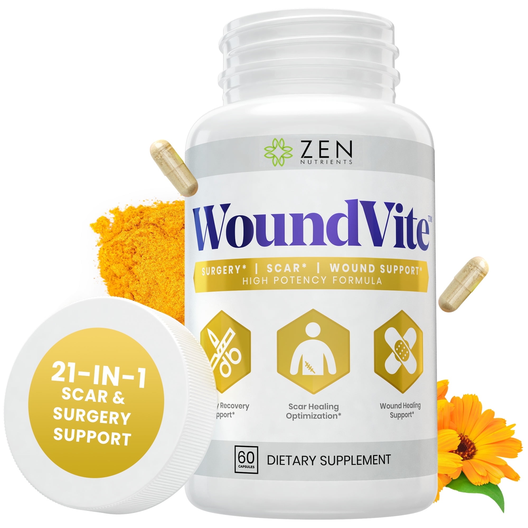 WoundVite, Scar and Wound Care Healing Supplement, Post