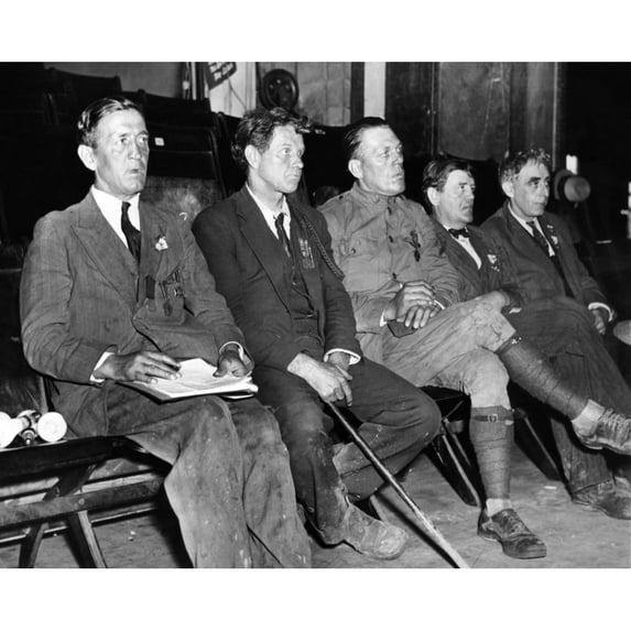 Wounded And Decorated Veterans At Bonus Army Convention. They Are Among 1 History (36 x 24)