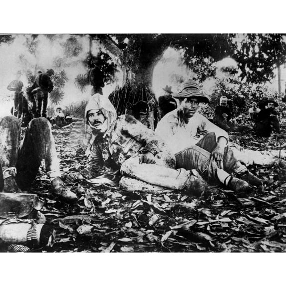 Wounded Spanish Prisoners At Brigade Hospital On San Juan Hill History (24 x 18)