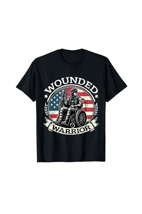 Wounded Warrior American Hero Veteran Military Support T-Shirt