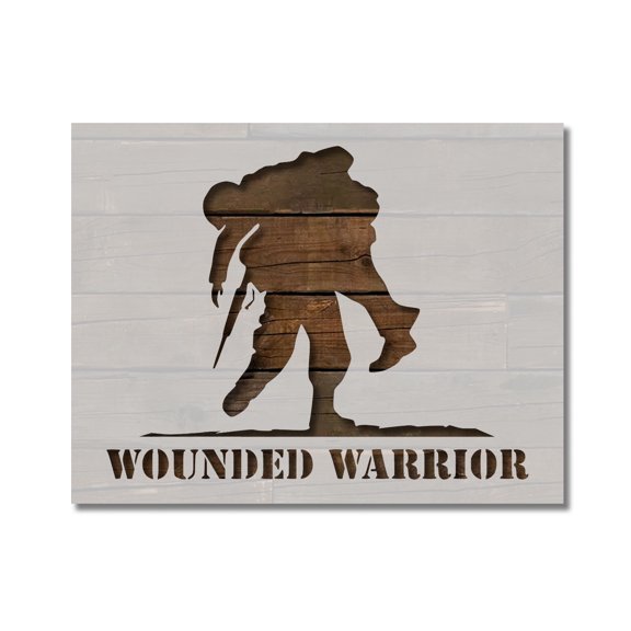 Wounded Warrior Military Fallen Soldier Stencil Template Reusable 11 x 8.5 Inches for Painting on Walls, Wood, Etc. By Stencilville