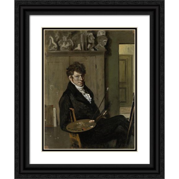 Wouter Johannes van Troostwijk 19x24 Black Ornate Framed Double Matted Museum Art Print Titled: Self-Portrait (C. 1809)
