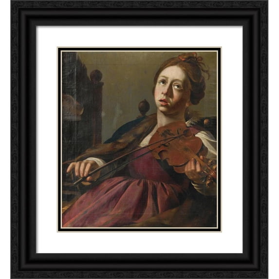 Wouter Pietersz. Crabeth II 20x22 Black Ornate Framed Double Matted Museum Art Print Titled: Saint Cecilia