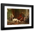 thumbnail image 1 of Wouterus Verschuur 14x11 Black Modern Framed Museum Art Print Titled - Interior with Dogs, 1 of 5