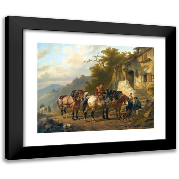 Wouterus Verschuur 18x15 Black Modern Framed Museum Art Print Titled - A Rest at the Inn