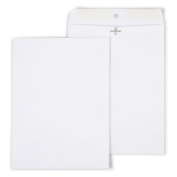 Wove Clasp Envelopes 9 x 12 Inch White - 100 Count Catalog Envelopes for Mailing, Business & Personal Use, Reliable Paper with Clear Labeling