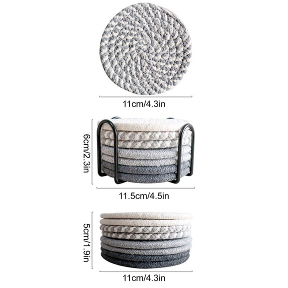 Woven Absorbent Coasters For Drinks Set Of 4 Natural Cotton Rope Boho Style Heat Resistant Cup Coasters