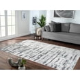 thumbnail image 1 of Woven Area Rug, 5' x 8' Area Rugs with Rubber Antislip Back, Soft Floor Carpet for Living Room Bedroom Office, Machine Washable Rugs, Gray, 1 of 7