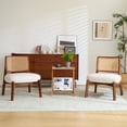 thumbnail image 1 of Woven Backrest and Wooden Frame Lounge Chairs / Minimalist Seating for Modern Spaces, 1 of 6