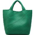 thumbnail image 1 of Woven Bag for Women, Vegan Leather Tote Bag Large Summer Beach Travel Handbag and Purse Retro Handmade Shoulder Bag, 1 of 6