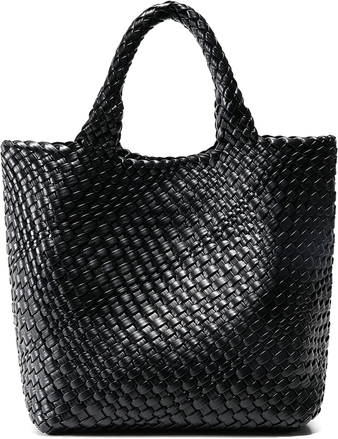 CREDSTAR Women's Woven Vegan Leather Tote Bag - Large Retro Shoulder Bag With Detachable Clutch - View #6