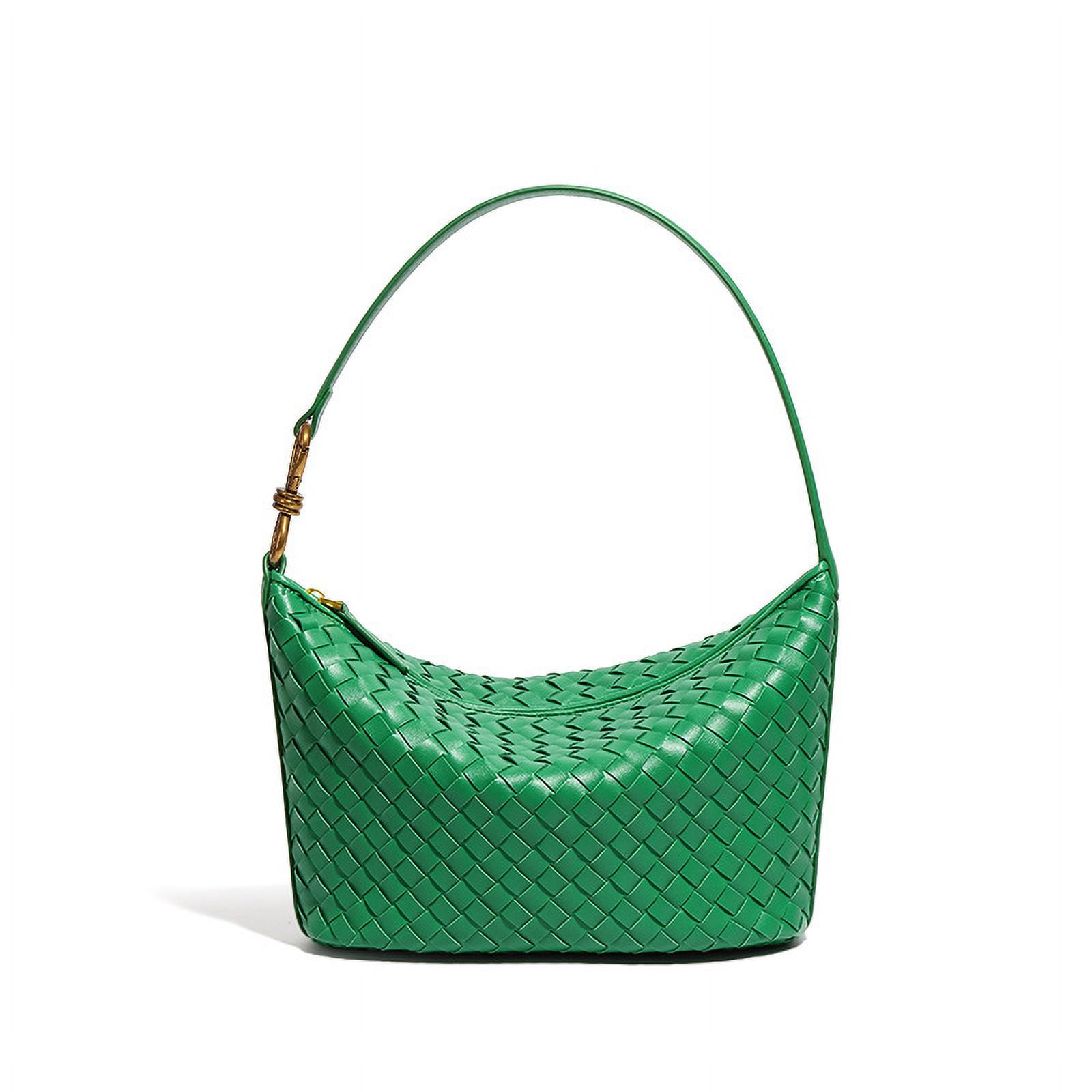 CREDSTAR Women's Woven Vegan Leather Tote Bag - Large Retro Shoulder Bag With Detachable Clutch - View #9
