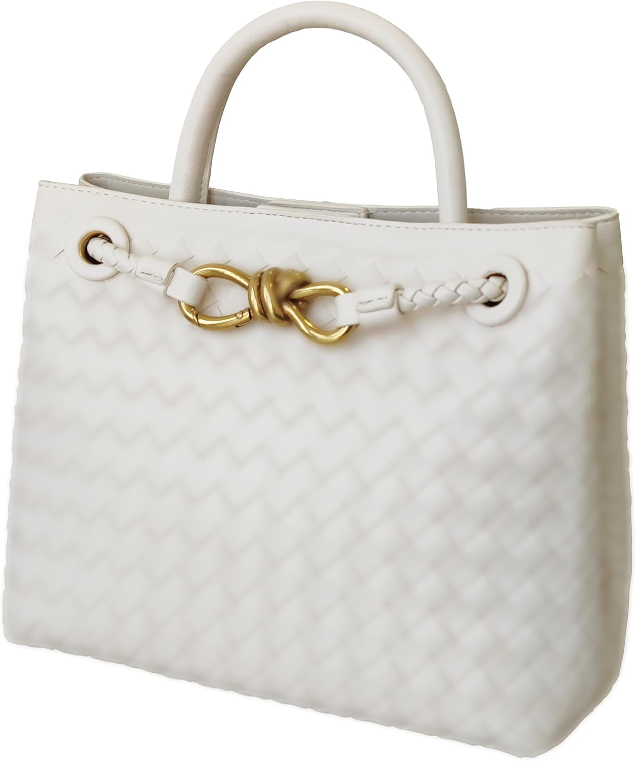 Woven Bags for Women Bowknot Tote Hobo Shoulder Crossbody Bags PU Leather Handwoven Woven Purse