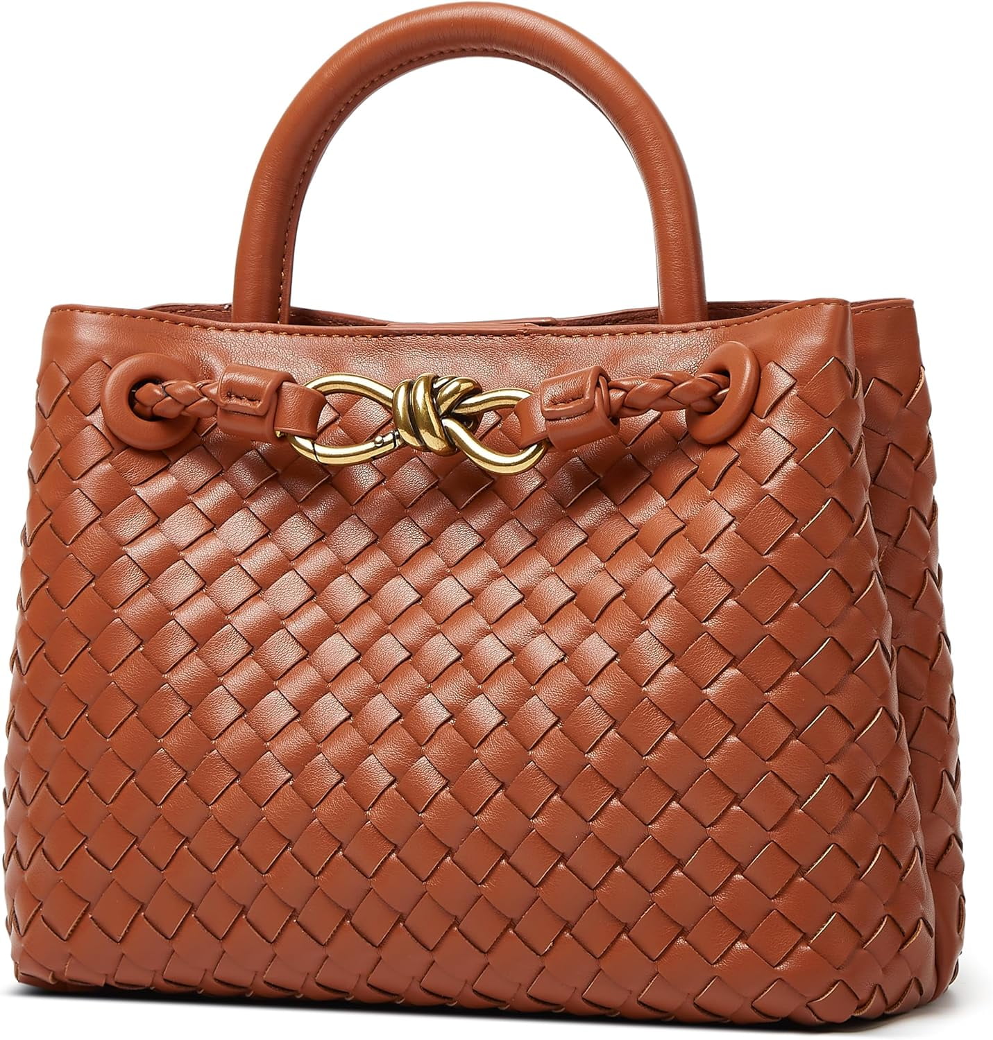 Woven Bags for Women Bowknot Tote Hobo Shoulder Crossbody Bags PU Leather Handwoven Woven Purse