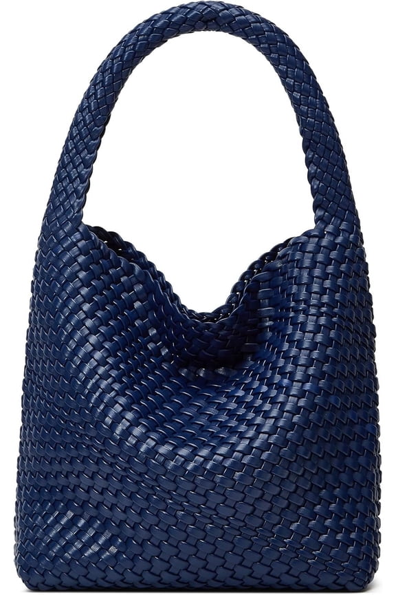 Woven Bags for Women Tote Purse: Vegan Leather Shoulder Handbags - Medium Beach Tote Bags - Handwoven Satchel Underarm Purse